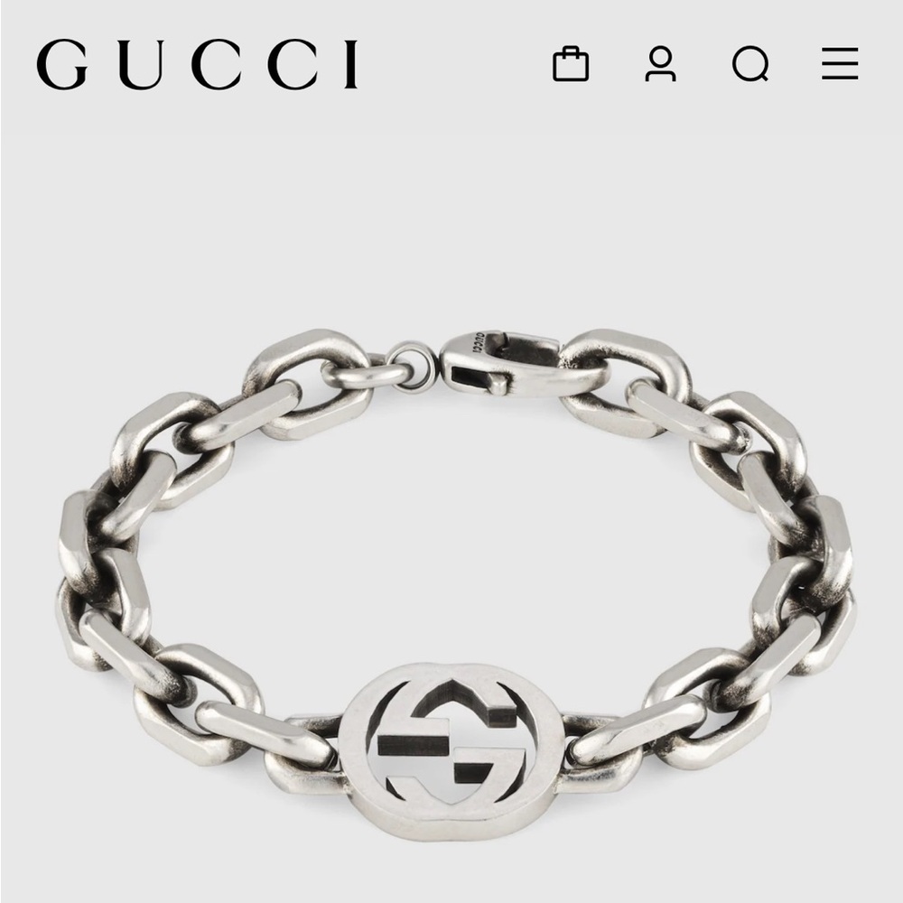 *NEW* Gucci Silver Interlocking G Link Bracelet